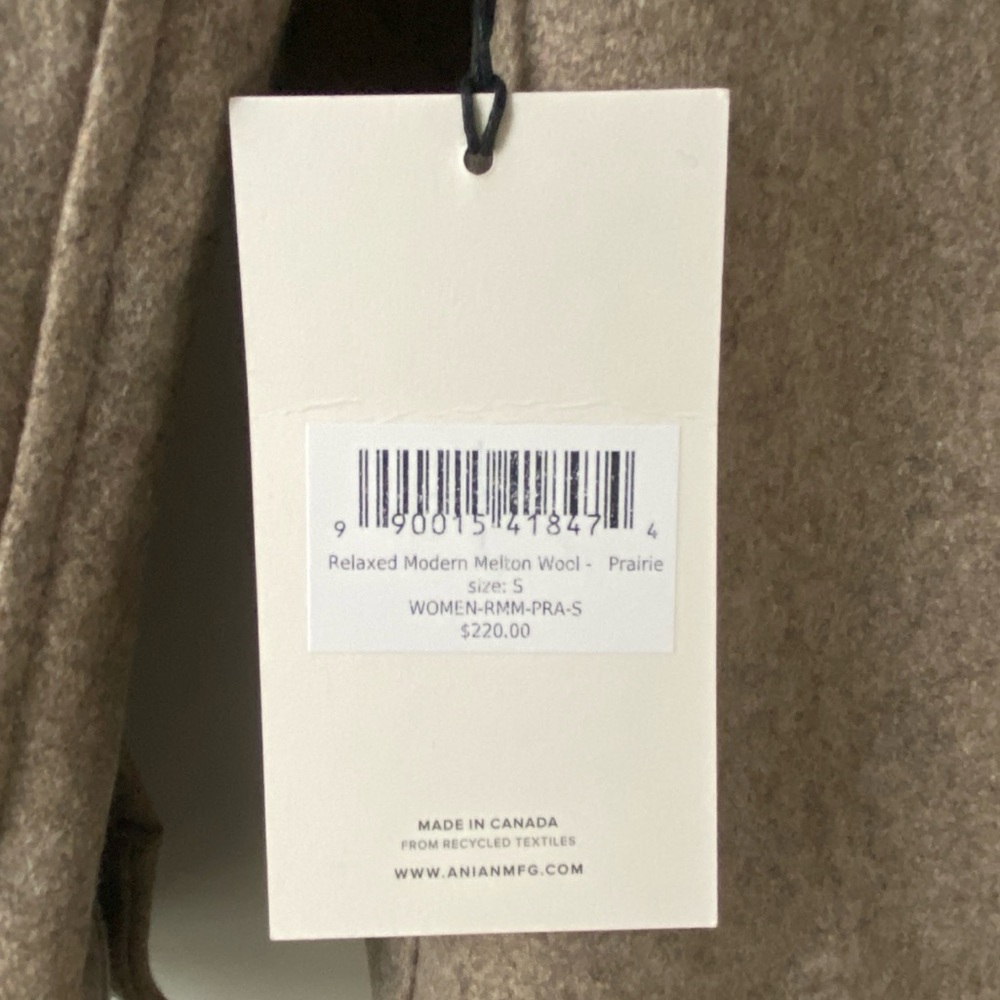 NWT Anian Tan Wool Button-Up Shirt - Picture 10 of 10